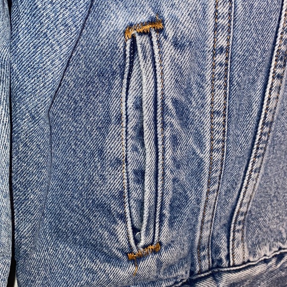 Vintage Levi's Trucker Flannel Lined Denim Blue Jean Jacket-100% Cotton USA Sz L - Picture 5 of 16